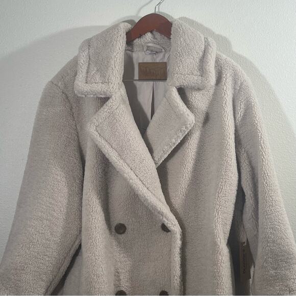 Bearpaw NWT Neutral Ivory Cream Teddy Sherpa Faux Fur Trench Coat Jacket Sz 3X - Picture 8 of 14